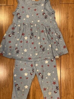 Disney Minnie Mouse Star Print Two-Piece Set - Blue & Red 3T